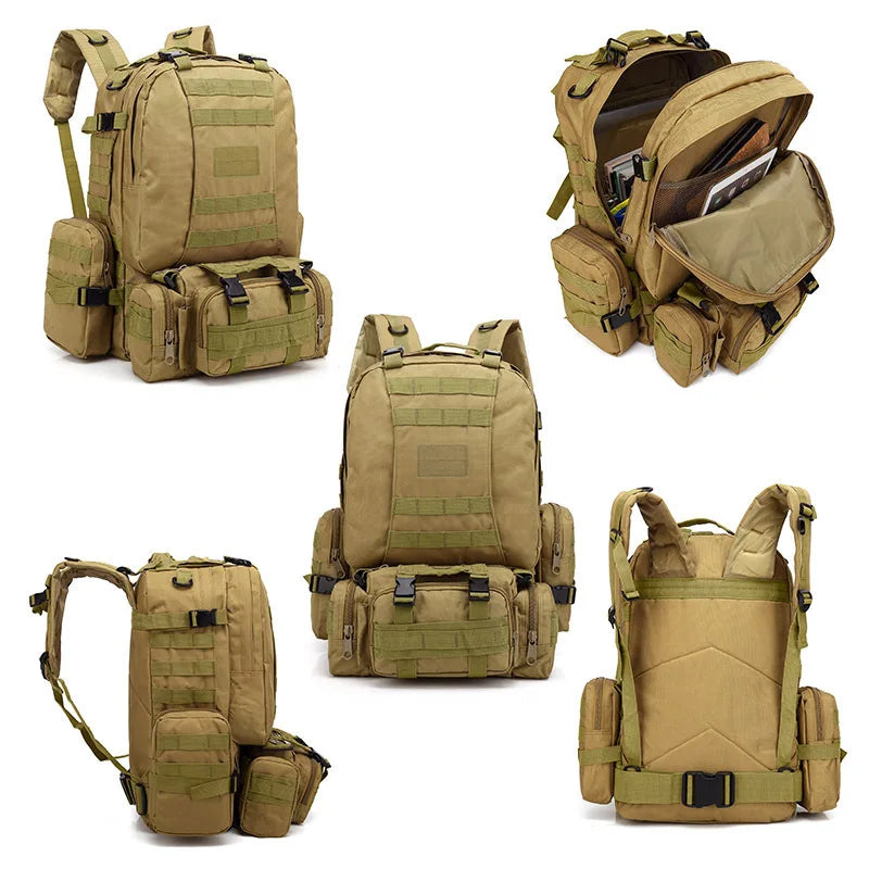 55L Tactical Backpack Men's Large Backpack.