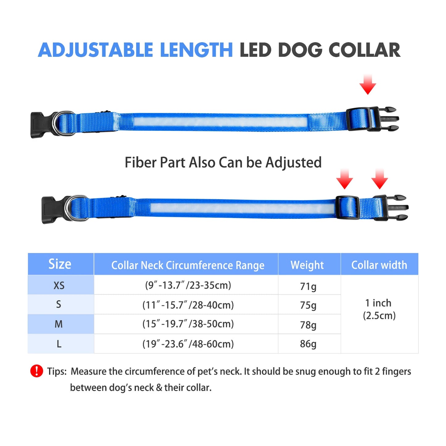 MASBRILL Dog Collar Luminous Waterpoof Safety Collars dropship