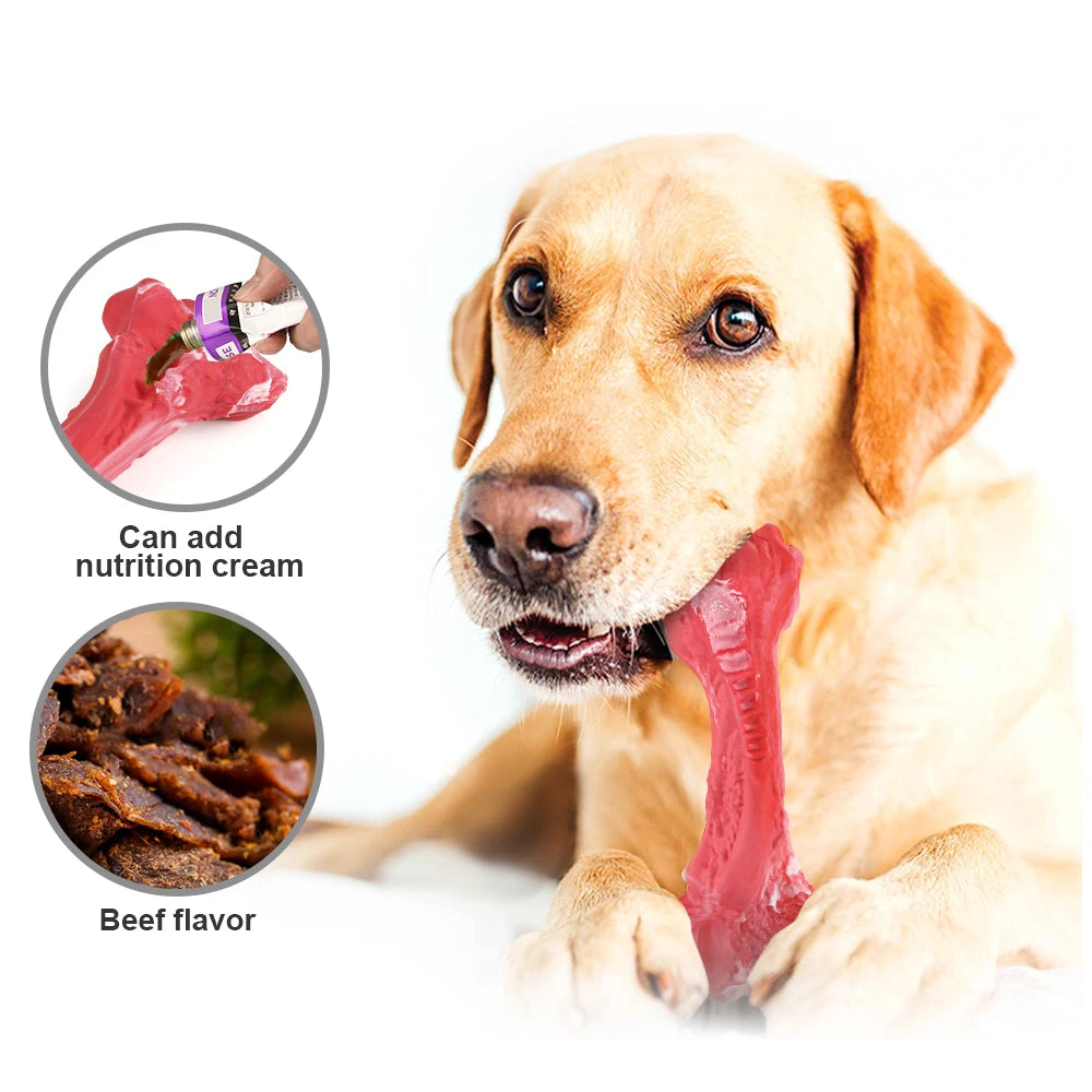 Dog Bone Chew Toy for Durable Rubber Toothbrush Cleaning Puppy Chewing.