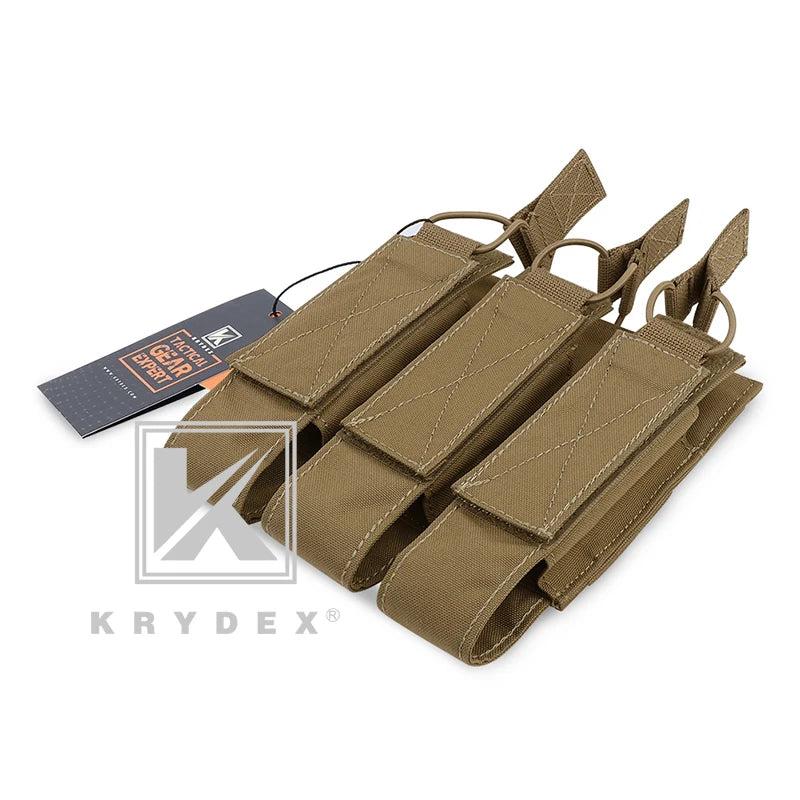 Triple Magazine Pouch Tactical Modular MOLLE Triple Open Top SMG Mag Pouch Carrier For Airsoft Hunting