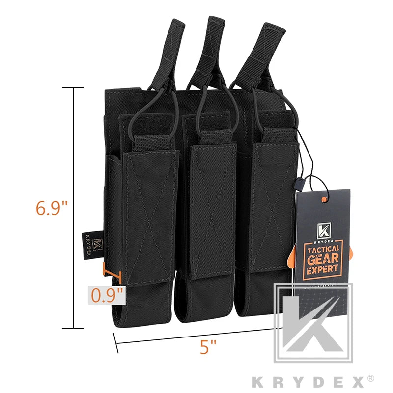 Triple Magazine Pouch Tactical Modular MOLLE Triple Open Top SMG Mag Pouch Carrier For Airsoft Hunting