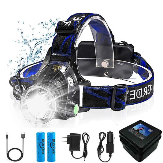 zk20 8000LM Led Headlamps Head Lights Waterproof Head Flashlight Forehead Head Headlights.