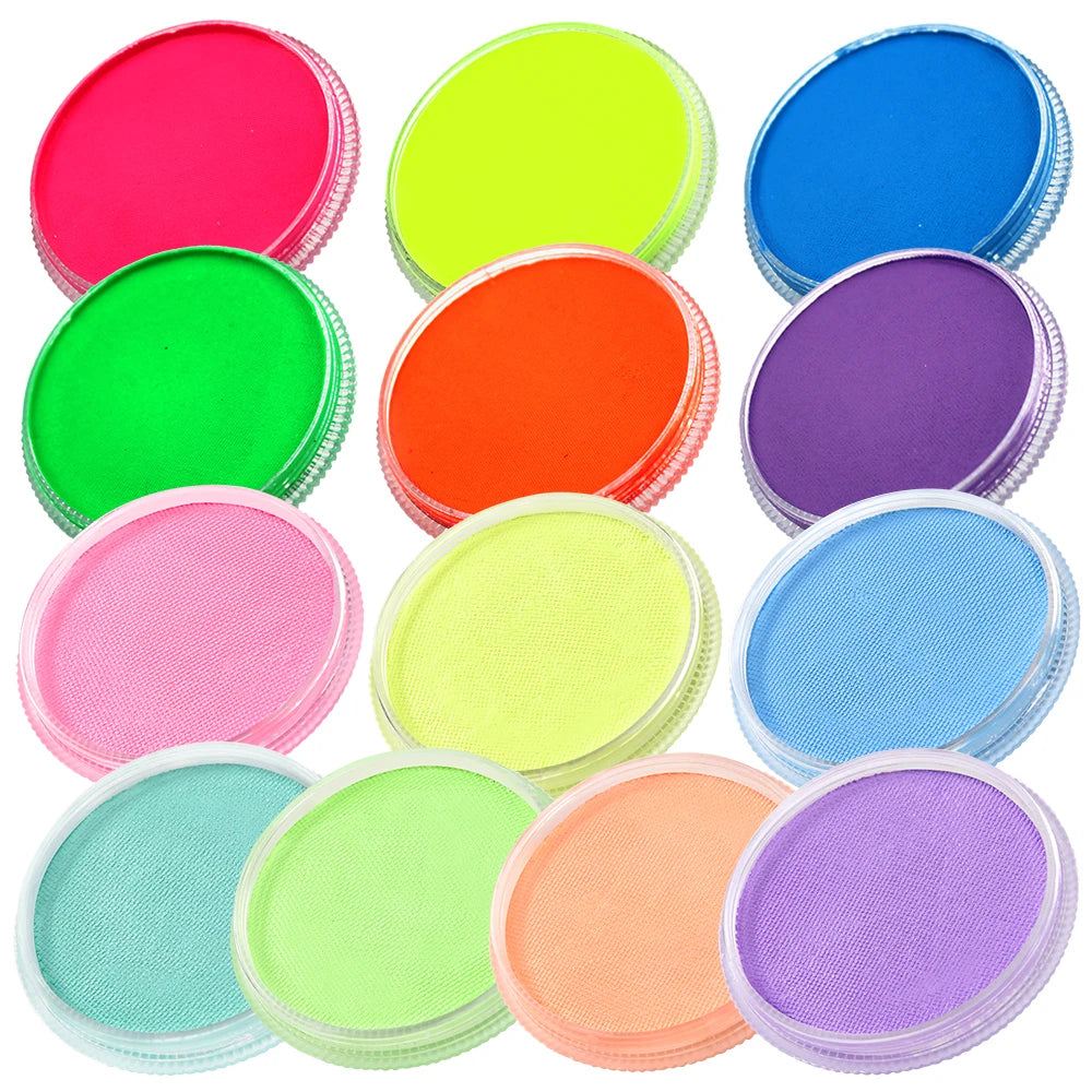 Face Painting Neon Fluorescent  Makeup Drawing for Halloween Body Paint Pigment 30g/Set 13 Colors for Choose RT011