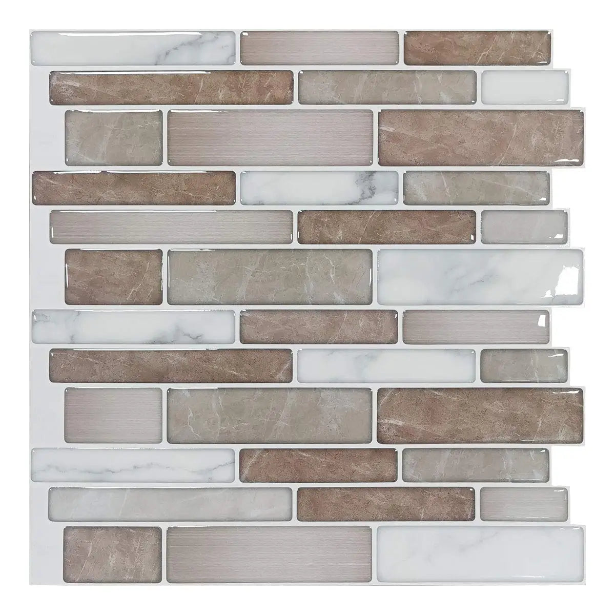 10-Sheet 3D Peel and Stick Backsplash Tile,,12" X 12",Marble Design - One Stop Shop & More