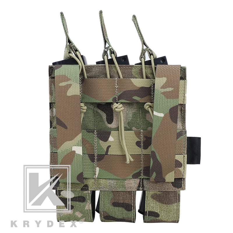 Triple Magazine Pouch Tactical Modular MOLLE Triple Open Top SMG Mag Pouch Carrier For Airsoft Hunting