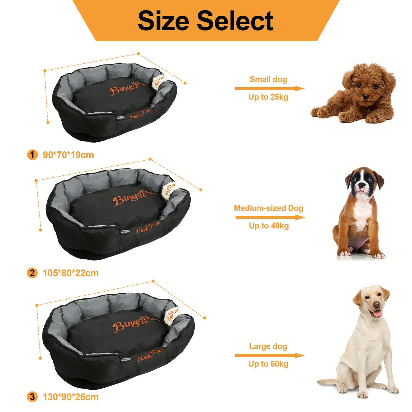 Waterproof XXL Extra Large Jumbo Orthopedic Sofa Dog Bed, Washable Basket Pillow Comfy Bed.