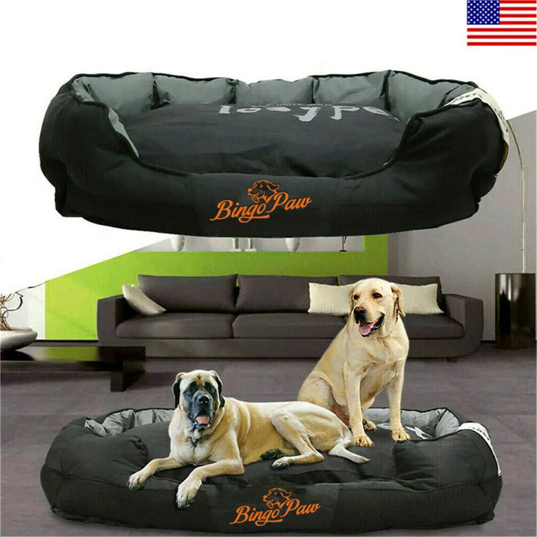 Waterproof XXL Extra Large Jumbo Orthopedic Sofa Dog Bed, Washable Basket Pillow Comfy Bed.