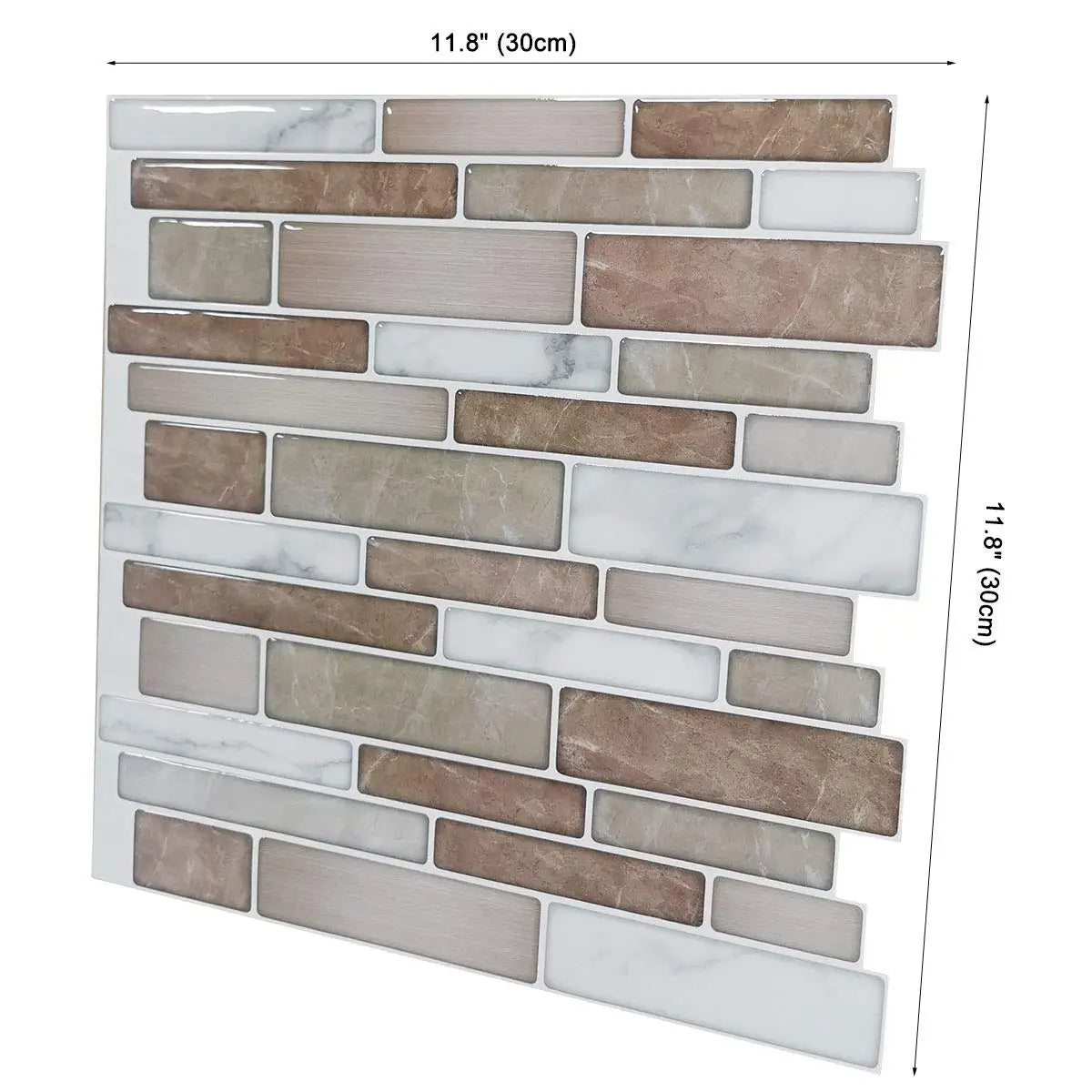 10-Sheet 3D Peel and Stick Backsplash Tile,,12" X 12",Marble Design - One Stop Shop & More