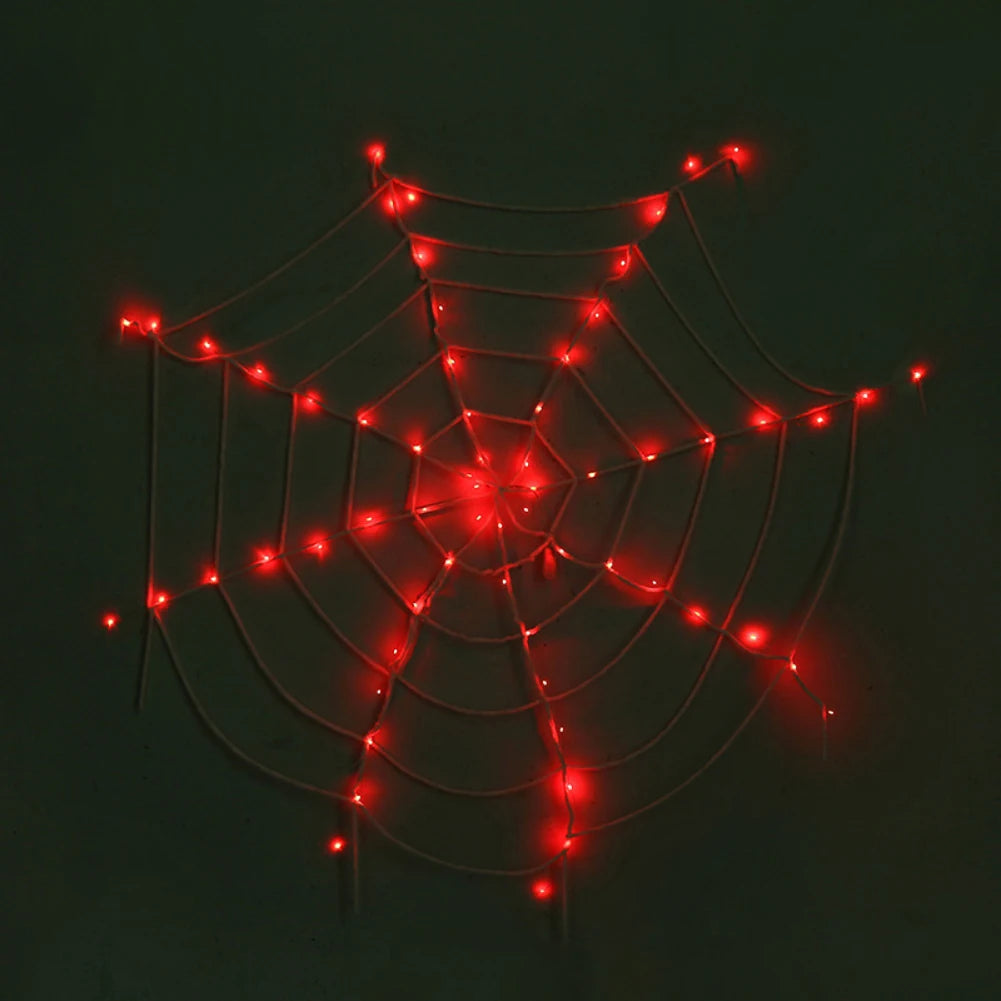 Spider 11.8FT Cobweb String Lights Light Up Spider Web for Party Halloween Indoor Outdoor Decorations