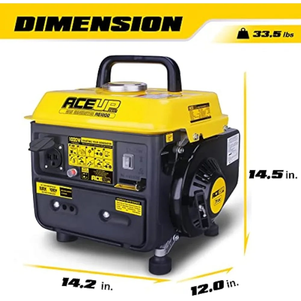 Aceup Energy 1,000W Gas-Powered Generator, Portable Generator.