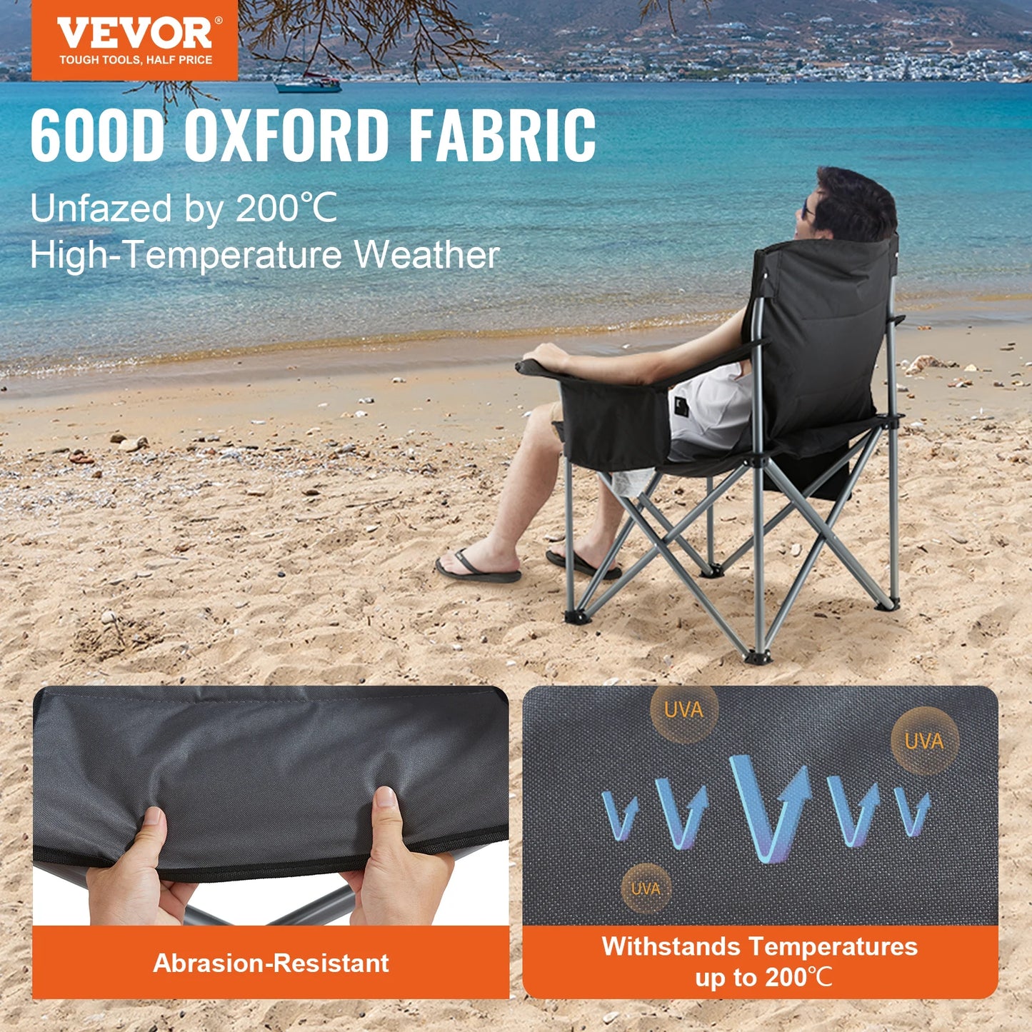 Outdoor Camping Chair 350lbs High Load Ultralight Folding Chair.