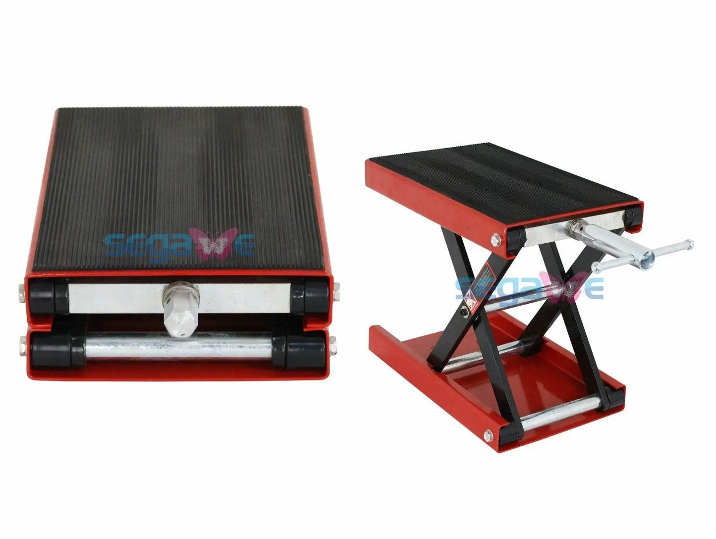 US Motorcycle Jack ATV Scissor Floor 9" Wide Deck Hoist Lift Stand 1100Lb with Saddle ATV Lift.