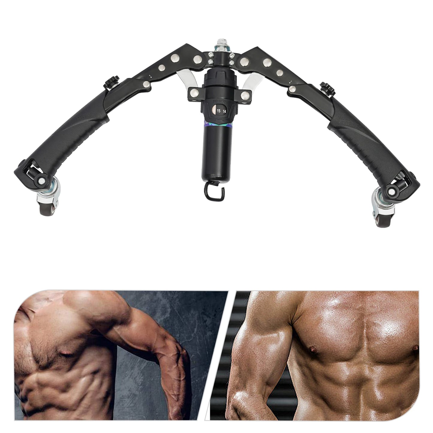 Arm Blaster Forearm Workout Equipment -Hydraulic Power Twister Spin Button Adjustable 22-440lbs Thickened Carbon Steel