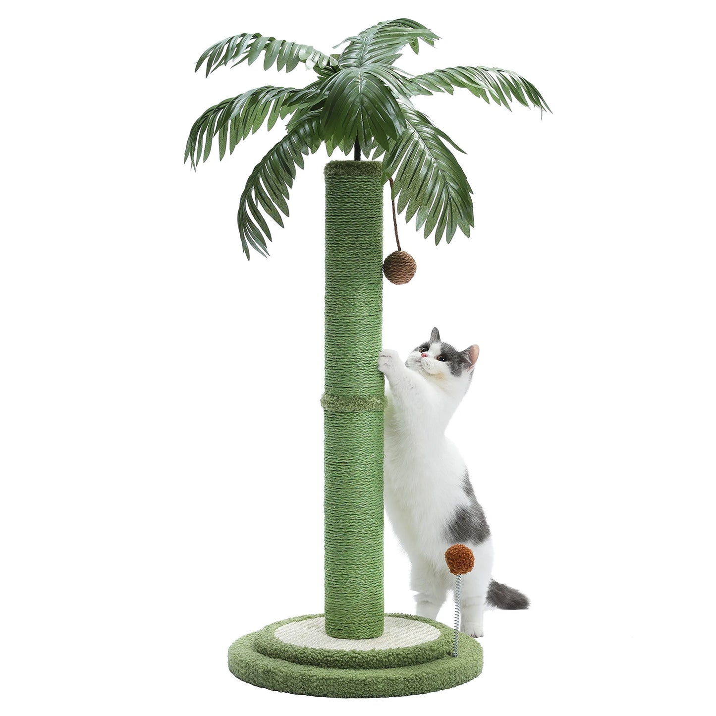 Cat Scratching Post Cat Scratcher for Large Cats with Interactive Balls Sisal Covered Kitten Scratch Posts