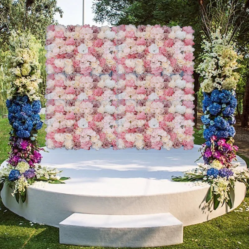 Artificial Flower Wall Panel Backdrop For Photo Background.