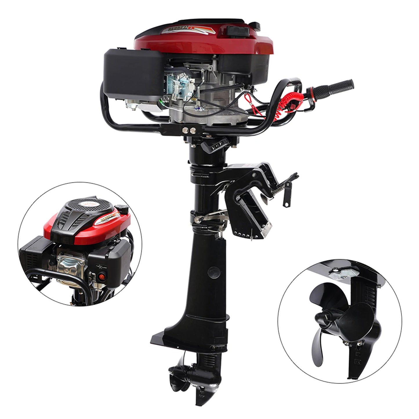 196CC 4 Stroke 7 HP Outboard Motor Fishing Boat Engine with Air Cooling System