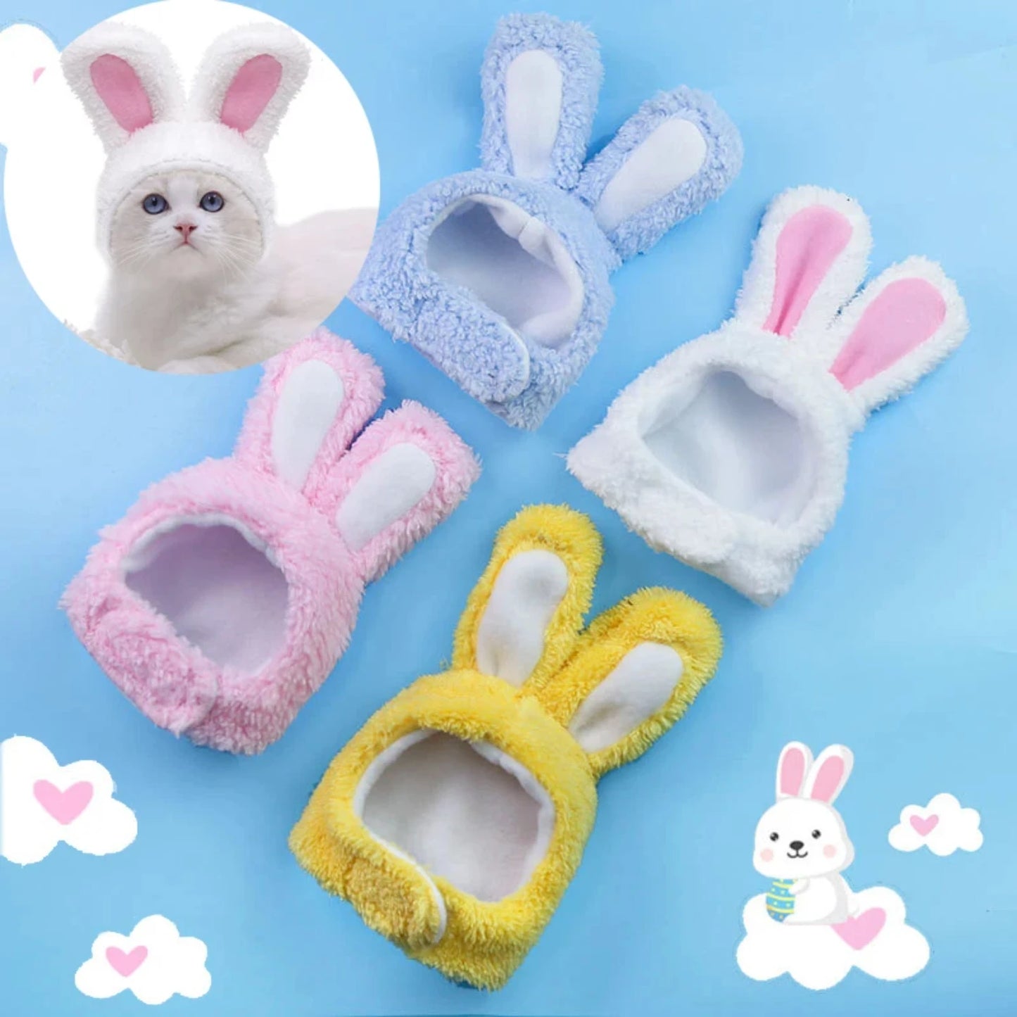 New Charming and cozy rabbit design pet costume hat for dog or cat - Lovely and adorable headwear with photo props for your furr