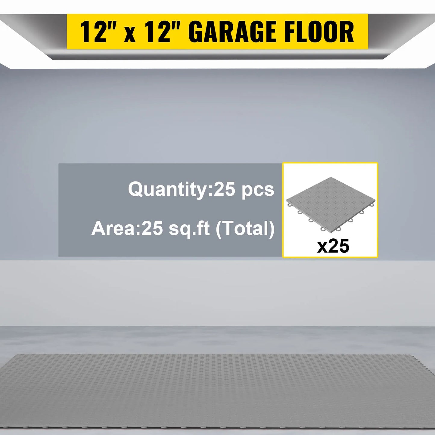 Garage Flooring Tiles 12"x12" 25 Or 50 Pack Interlock Flooring Diamond Garage Floor 55000lbs Suitable For Basement Gym Mat