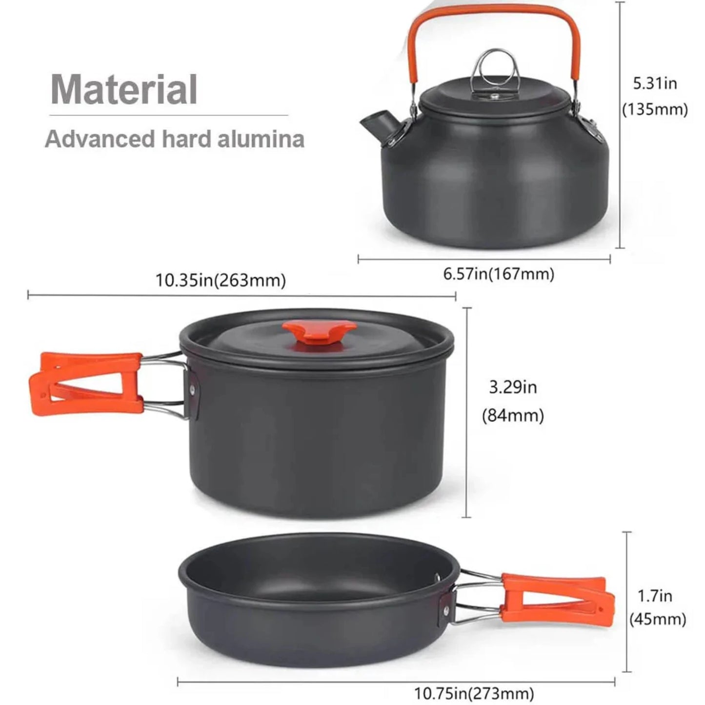 Lightweight, Durable Aluminum Camping Cookware Set - Reliable Outdoor Cooking Gear -