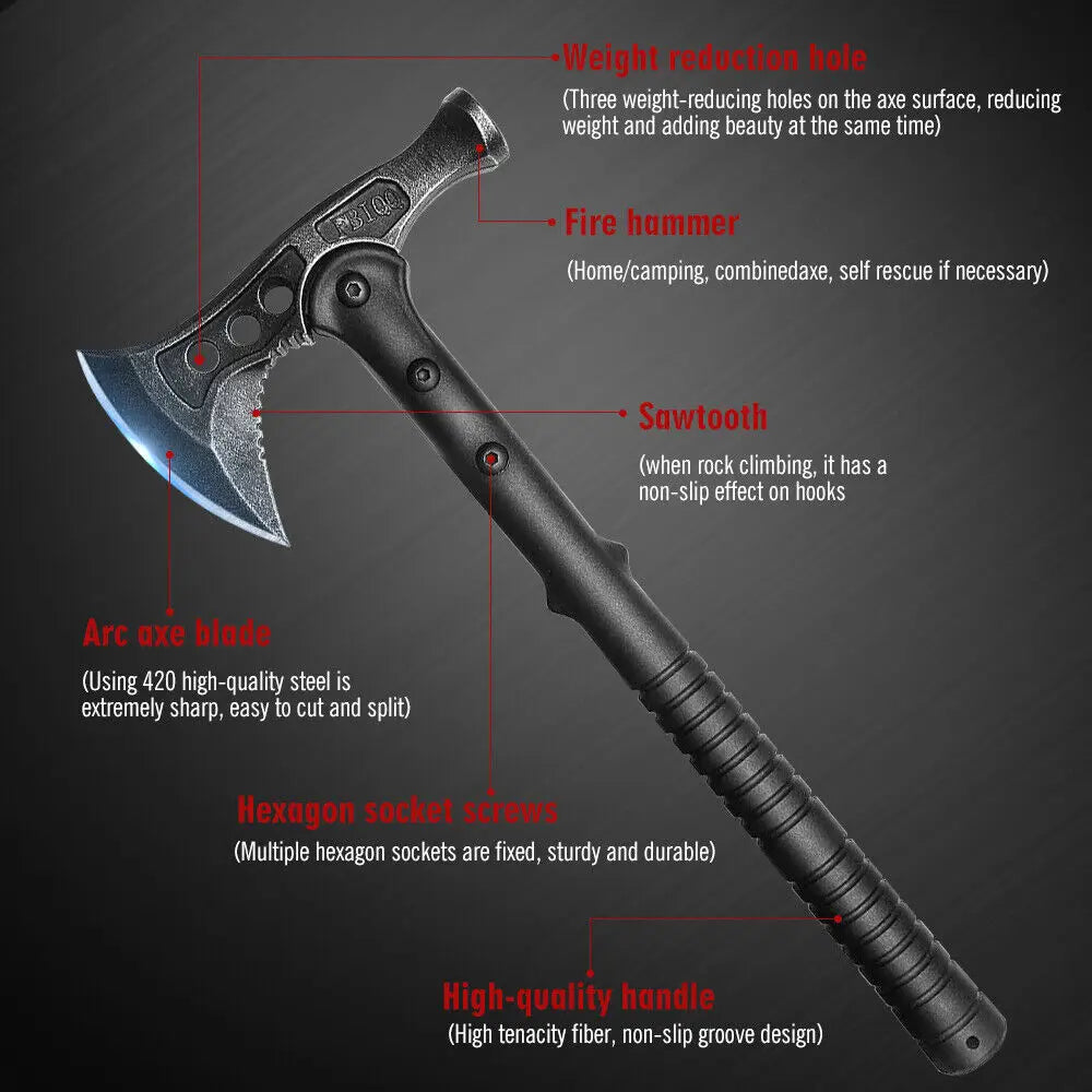 2 in 1 Tactical Axe Tomahawk Outdoor Hunting Camping Survival Machete Axes Hand Tool Fire Axe.