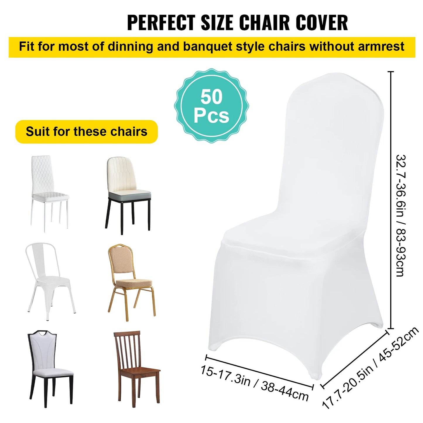 50 100Pcs Wedding Chair Covers Spandex Stretch Slipcover for Restaurant Banquet Hotel Dining Party Universal Chair Cover