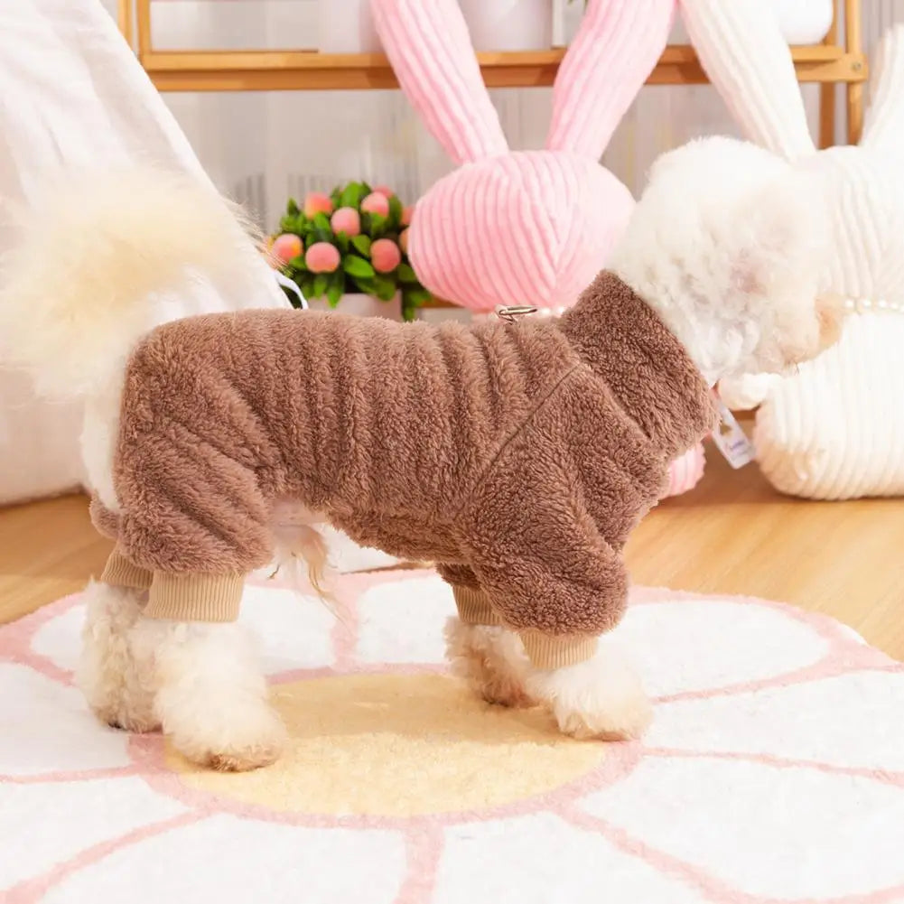 Warm Cozy Pet Clothing Cozy Winter Dog Clothes Thick Long Plush High Collar Pet Apparel with Traction