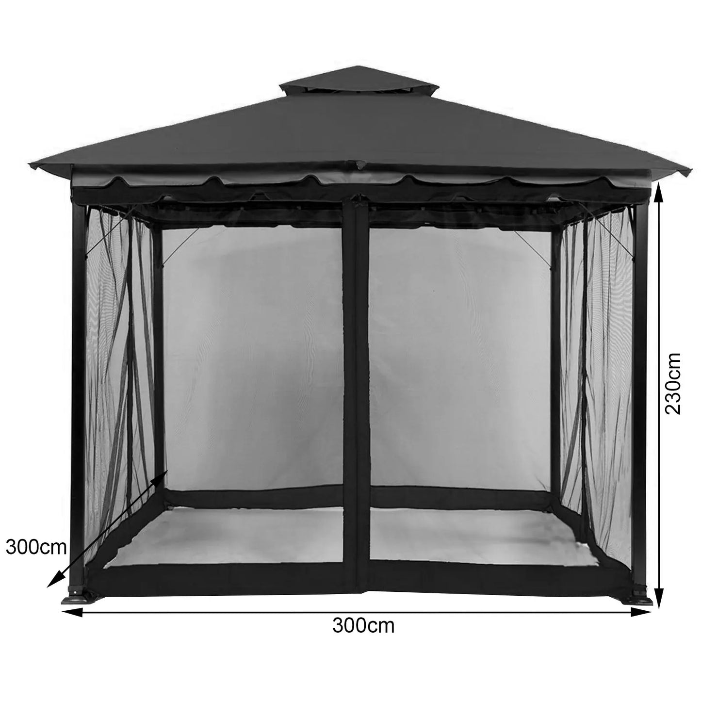 Outdoor Mosquito Net Replacement Mosquito Screen Netting 4-Panel Sidewall Curtain with Zipper