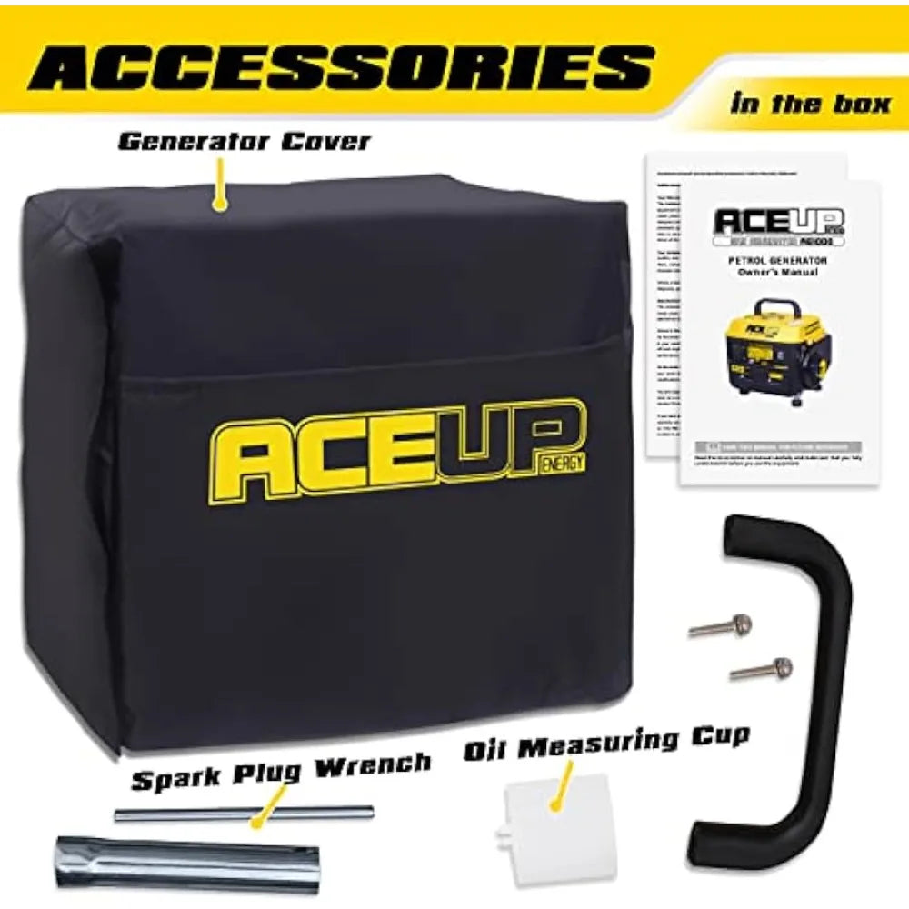 Aceup Energy 1,000W Gas-Powered Generator, Portable Generator.