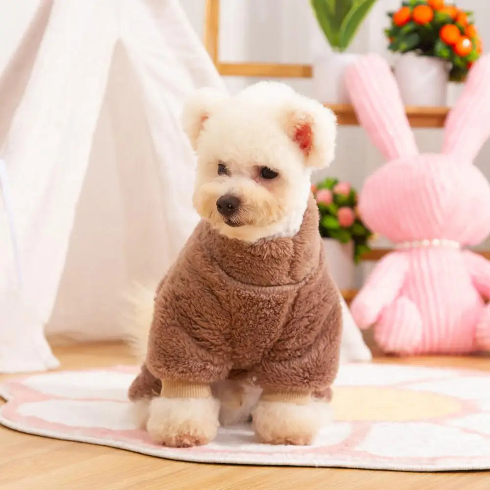 Warm Cozy Pet Clothing Cozy Winter Dog Clothes Thick Long Plush High Collar Pet Apparel with Traction