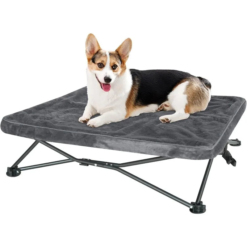 Outdoor Dog Bed - Portable, Elevated Camping Dog Cot for Indoor, Courtyard & Travel, Breathable Textilene Mesh