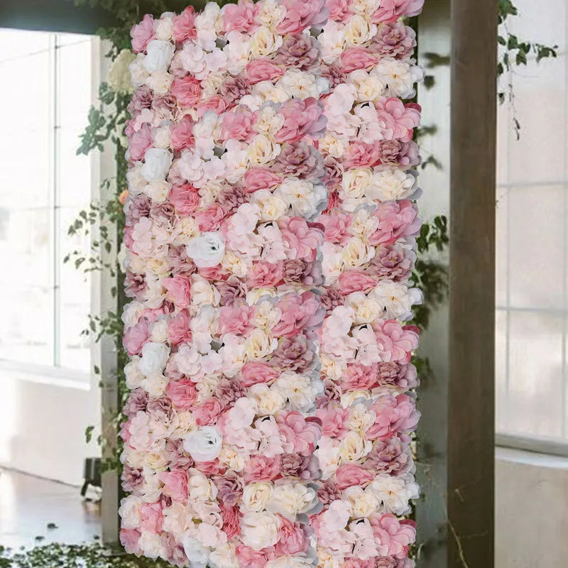 Artificial Flower Wall Panel Backdrop For Photo Background.