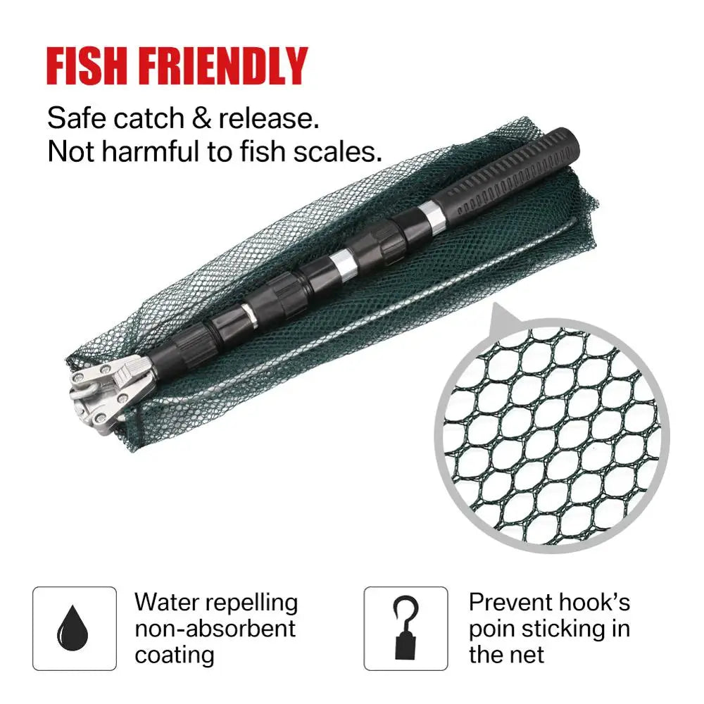 130CM Aluminum Alloy Fishing Net Telescoping Foldable Landing Net Retractable Pole,