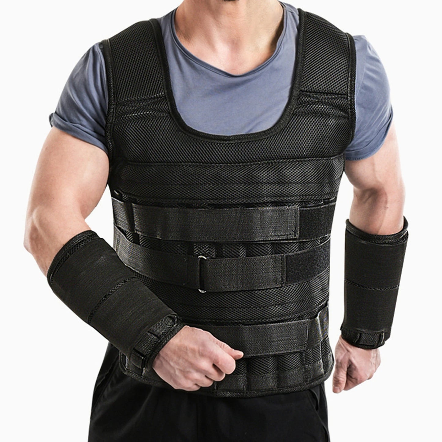 Running Weight Vest Lead Sandbag Leggings Equipment Training Adjustable Weight Fitness Vest Steel Plate Set for Athletes Runner