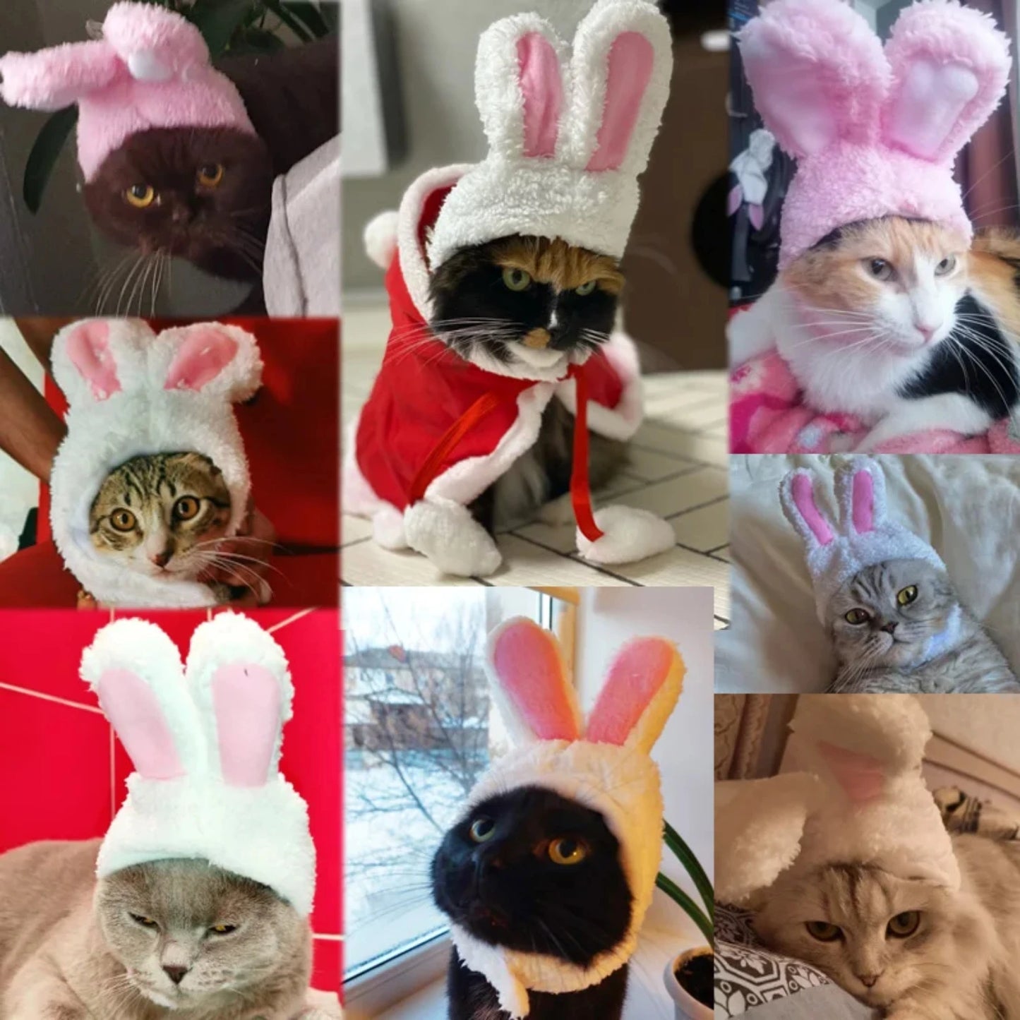 New Charming and cozy rabbit design pet costume hat for dog or cat - Lovely and adorable headwear with photo props for your furr