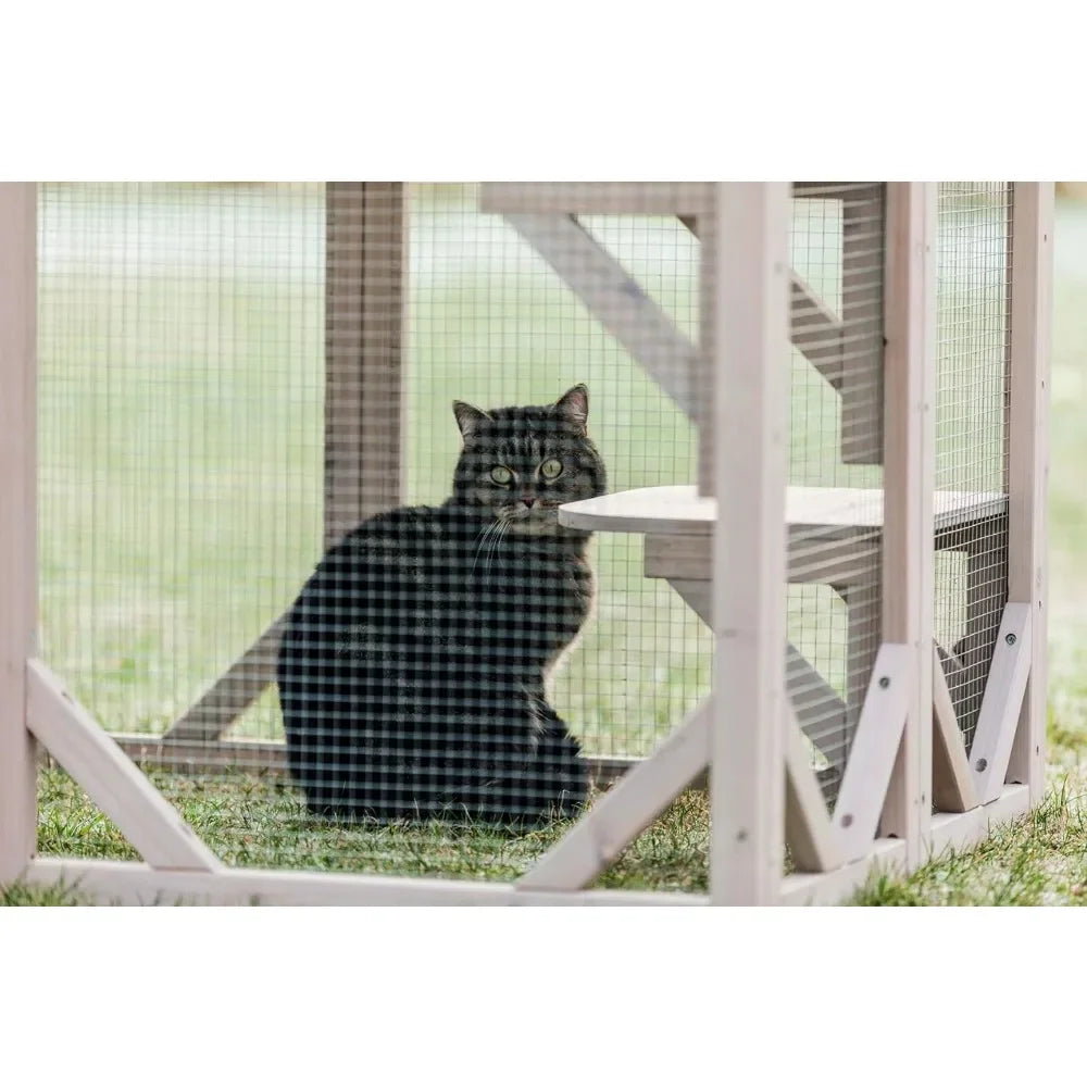 Cat House Outdoor, Large Cat Playpen With Platforms.