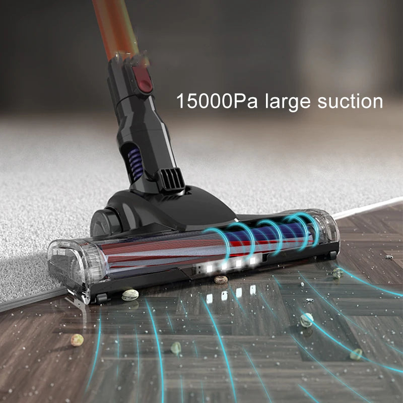 Wireless Handheld Vacuum Cleaner, Electric Broom 20kPa Powerful Suction Carpet Floor Bedding Cleaner Removable Battery