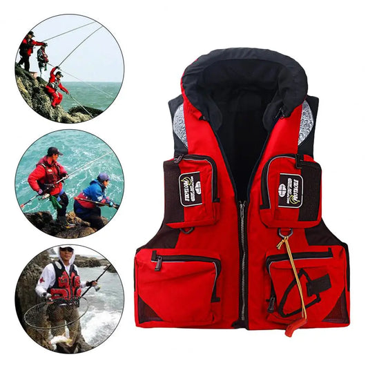 Professional Fishing Life Vest Multi-pocket Detachable Large Buoyancy Assist Comfortable Adults.