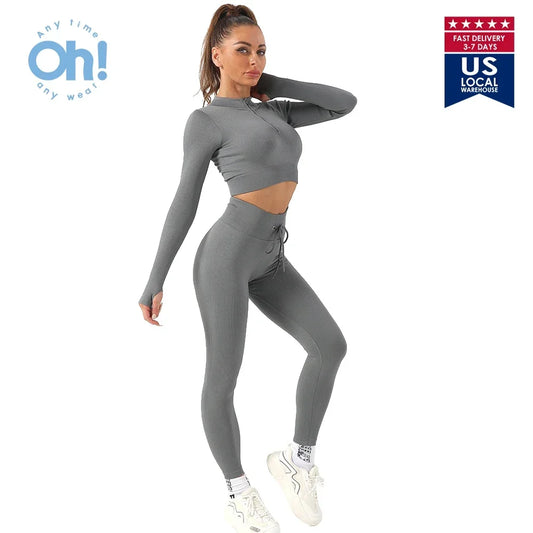 Seamless Gym Clothing Workout Clothes for Women Tracksuit Set High Waist Sport Outfit Fitness Top Yoga Pants