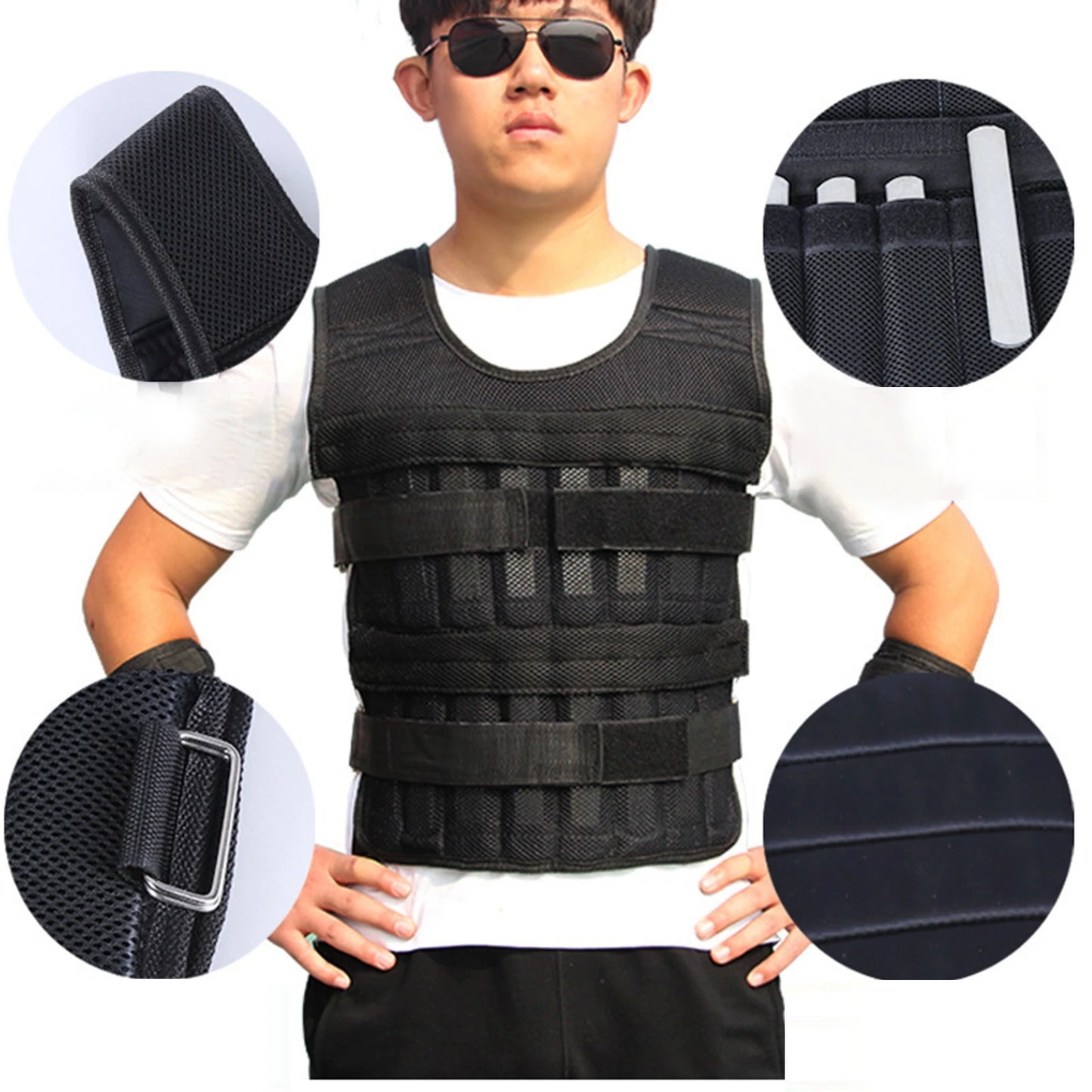 Running Weight Vest Lead Sandbag Leggings Equipment Training Adjustable Weight Fitness Vest Steel Plate Set for Athletes Runner