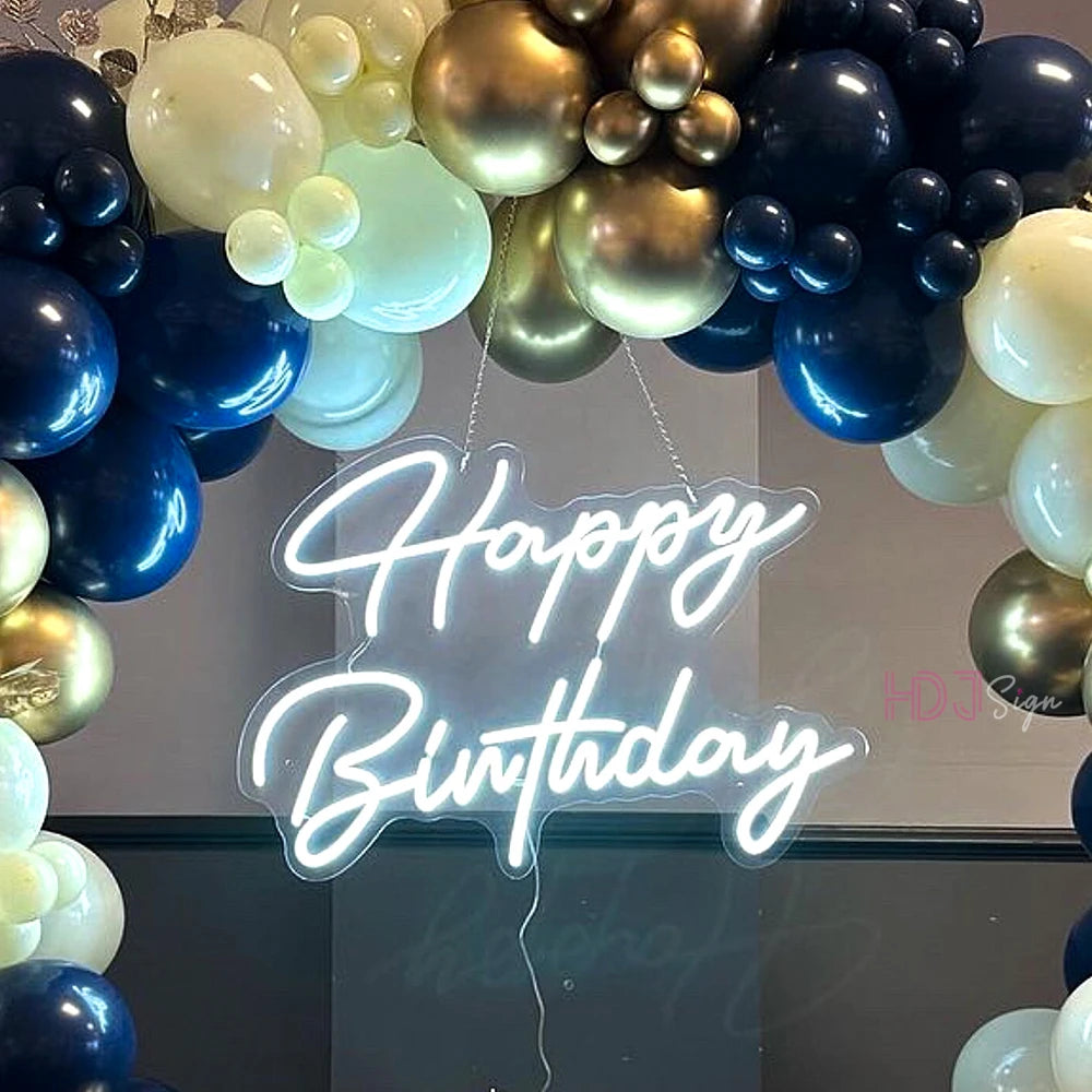 72cm Happy Birthday Neon Sign Party Decor Large Size Led Neon Lights.