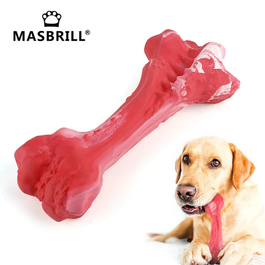 Dog Bone Chew Toy for Durable Rubber Toothbrush Cleaning Puppy Chewing.