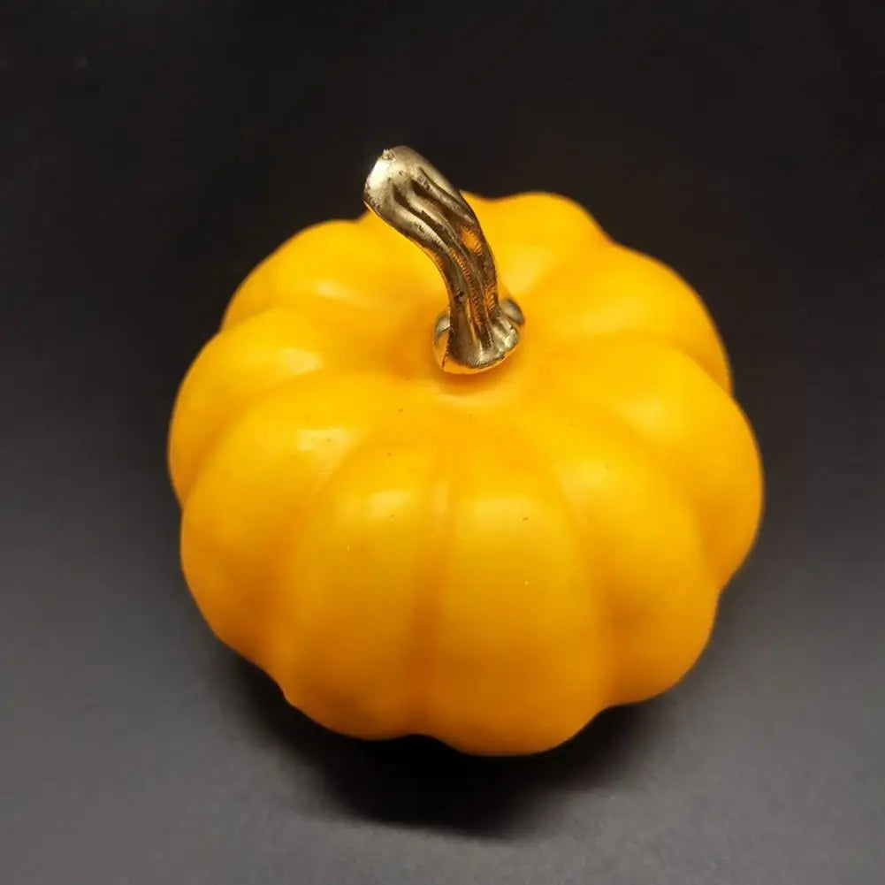 Artificial Pumpkin Decorations Golden Resin Stem Pumpkins Fall-themed Foam Pumpkins Versatile Decorative for Weddings