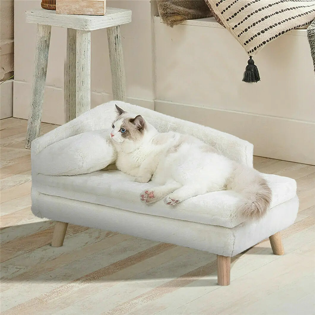 Elevated Pet Bed Solid Wood Leg Sofa for Indoor.