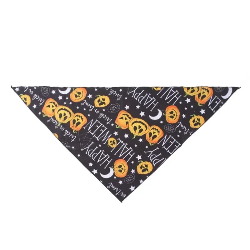 1Pc Halloween Dog Bandana Triangle Scarfs Bibs Adjustable Washable Bib Scarf for Small Medium Dog