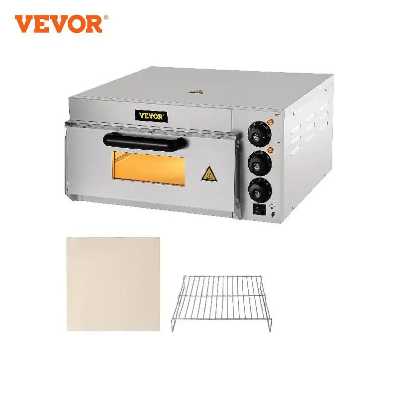 VEVOR Commercial Pizza Oven 14" Single/Double Deck Layer, Stainless Steel Multipurpose Electric Pizza Maker. - One Stop Shop & More