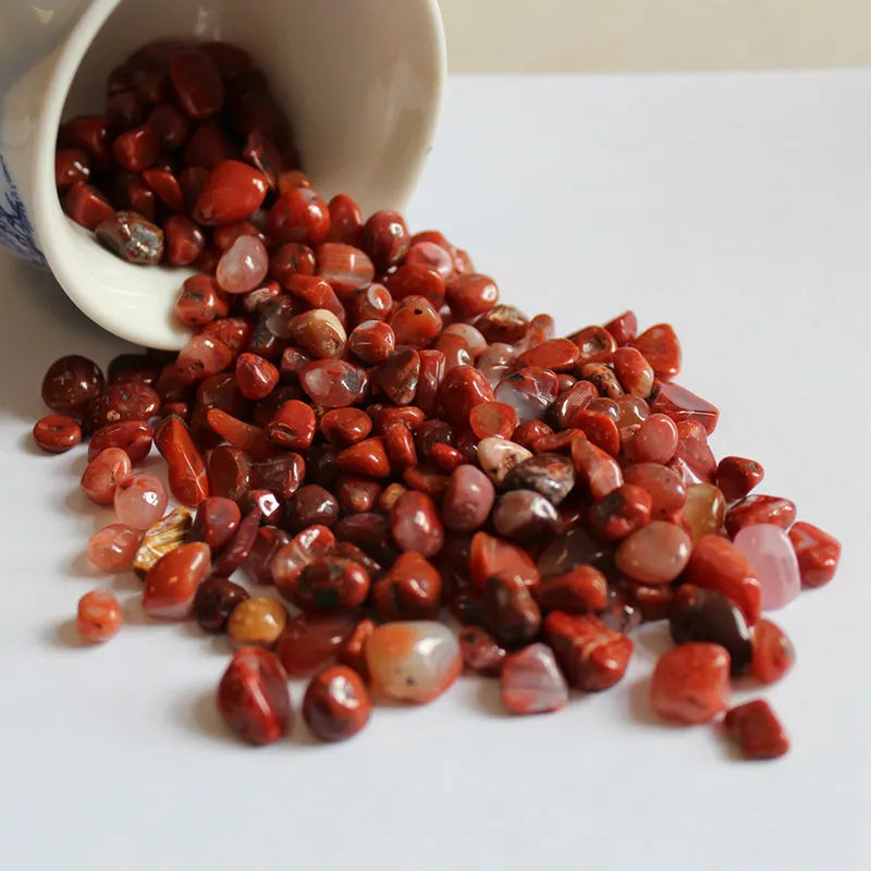 5-7mm 100g Natural Red Agate Crystal Chip Stone Quartz - One Stop Shop & More