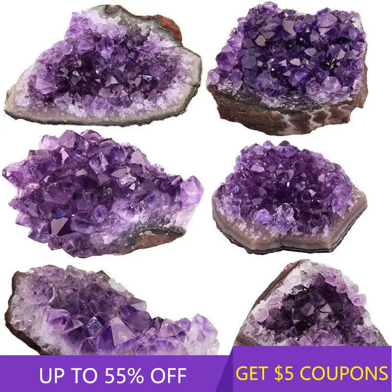 Natural Raw Purple Brazilian Amethyst Quartz Crystal Cluster. - One Stop Shop & More