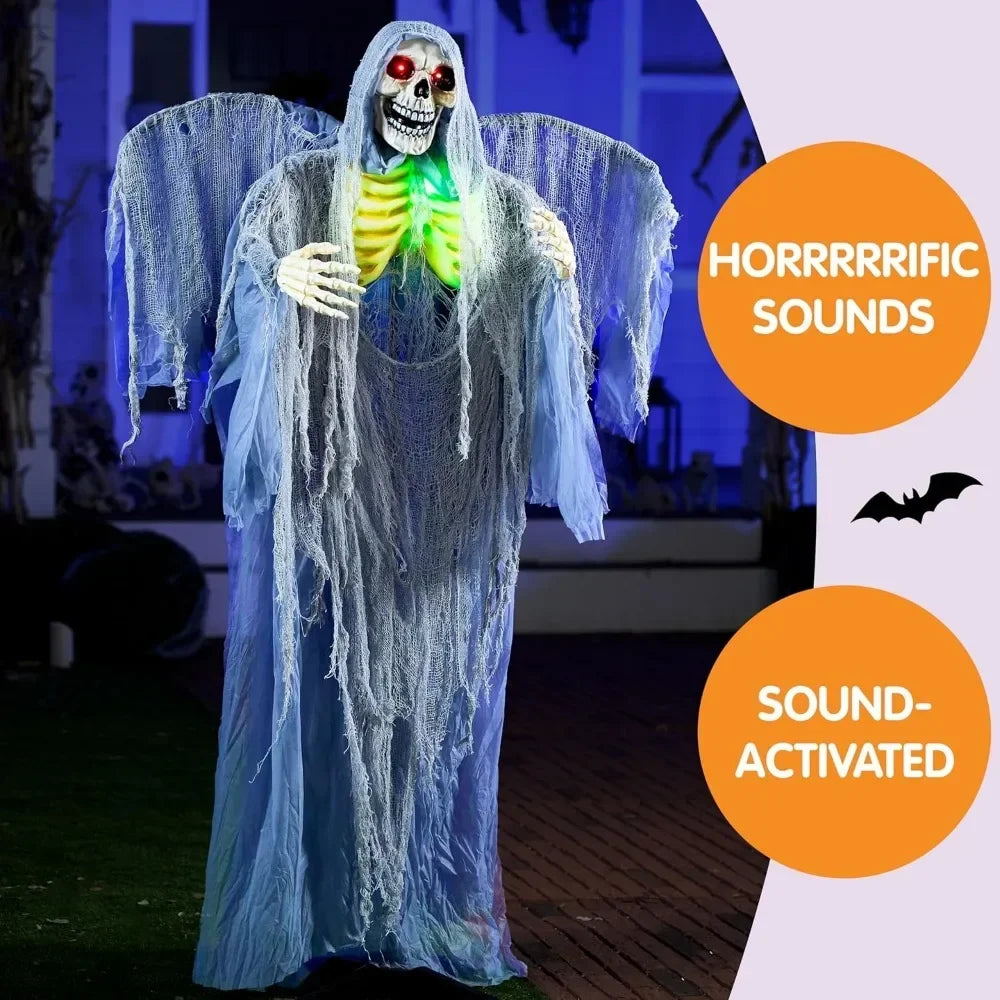 Halloween Animatronics Grim Reaper with Wings, Sound and Movable Body