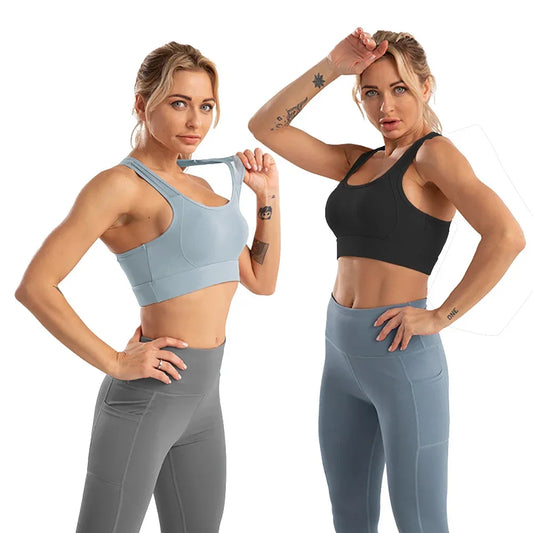 2 Pieces Yoga Suit Sports Running Sportswear Fitness Workout Clothes Exercise High Waist Leggings Crop Top.