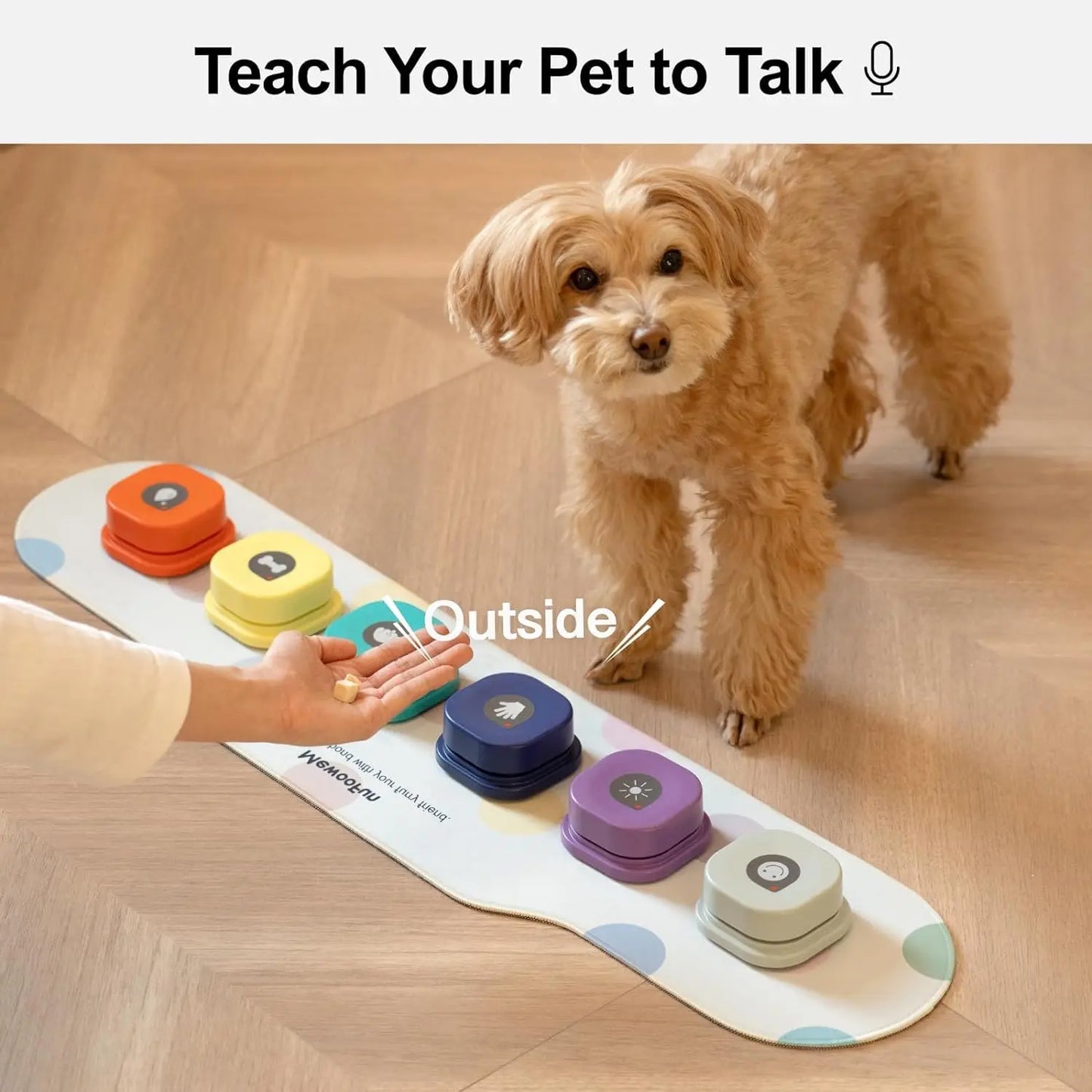 Voice Recording Button Pet Toys Dog Buttons for Communication Pet Training Buzzer Recordable Talking Button with Mat